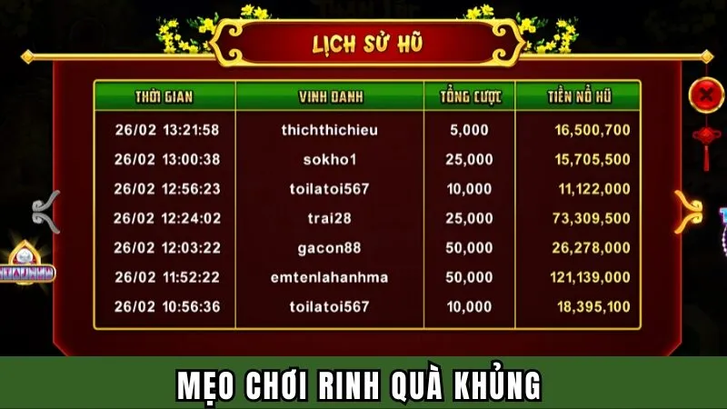 Mẹo chơi rinh quà khủng